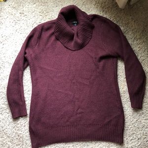 Sparkle Burgundy tunic sweater cowl neck. Perfect
